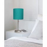 Lime Lights Stick Lamp with USB charging port and Fabric Shade