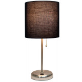 Lime Lights Stick Lamp with USB charging port and Fabric Shade