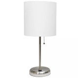 Lime Lights Stick Lamp with USB charging port and Fabric Shade