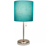 Lime Lights Stick Lamp with USB charging port and Fabric Shade