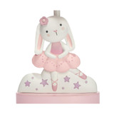 Tiny Dancer Bunny & Stars Pink Nursery Lamp with Shade & Bulb