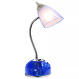 Limelight's Flossy Organizer Desk Lamp with Charging Outlet Lazy Susan Base