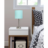 Lime Lights Stick Lamp with Charging Outlet and Fabric Shade