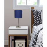 Lime Lights Stick Lamp with Charging Outlet and Fabric Shade