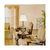 Elegant Designs Antique Style Buffet Table Lamp with Cream Ruched Shade