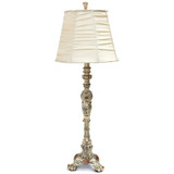 Elegant Designs Antique Style Buffet Table Lamp with Cream Ruched Shade