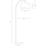Wave Pendant LED Unique Arc Floor Lamp with Rattan-Style Wicker Shade