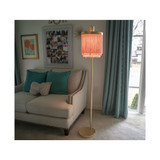 Decor Therapy Framboise Fringe Shade Floor Lamp