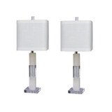 Stacked Block Table Lamps, Set of 2