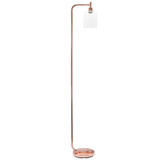 Modern Lantern Floor Lamp with Glass Shade