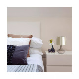 Mosaic Tiled Glass Genie Table Lamp with Fabric Shade