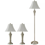 Kadian Set of 3: 2 Table Lamps and 1 Floor Lamp