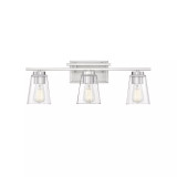 Calhoun 3-Light Bathroom Vanity Light with Clear Glass (24" W x 9" H)
