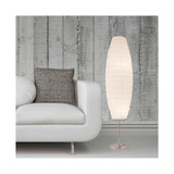Diploma Chrome Floor Lamp With Paper Shade (1-Pack)