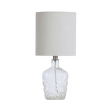 Textured Glass Accent Lamp with An Open Bottom Design