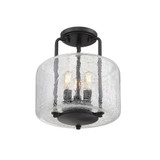 Avalon 3-Light Semi-Flush Ceiling Light in Black