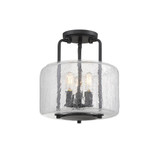 Avalon 3-Light Semi-Flush Ceiling Light in Black