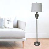 1591BS 61" Brushed Steel Decorative Urn Floor Lamp