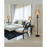 Elegant Designs Traditionally Crafted 3 Pack Lamp Set 2 Table Lamps, 1 Floor Lamp Shades