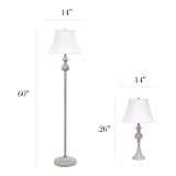 Elegant Designs Traditionally Crafted 3 Pack Lamp Set 2 Table Lamps, 1 Floor Lamp Shades