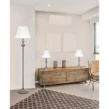 Elegant Designs Traditionally Crafted 3 Pack Lamp Set 2 Table Lamps, 1 Floor Lamp Shades