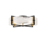 Hayward 4-Light Ceiling Light in Matte Black with Warm Brass Accents