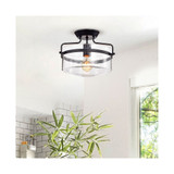 Merwin 12.6" 1-Light Indoor Semi-Flush Mount Chandelier with Light Kit