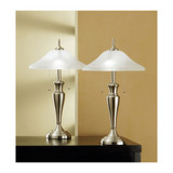 2-Piece Classic Cordinates 24" Lamps with High Quality Hammered Glass Shades