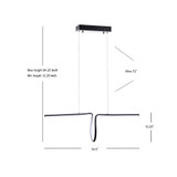 Ali 34.5" Dimmable Adjustable Integrated LED Metal Linear Pendant