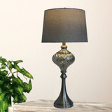1594 30" Brushed Steel And Swirl Mercury Glass Table Lamp