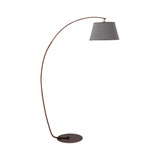 Arc Floor Lamp, Modern Standing Lamp w/ Foot Switch & Metal Base, Grey