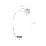 Arc Floor Lamp, Modern Standing Lamp w/ Foot Switch & Metal Base, White