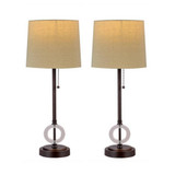 Table Lamps with USB Port, Set of 2