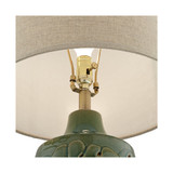 Green Glaze Ceramic Table Lamp w/ Nightlight