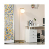 Freestanding Office Floor Lamp Contemporary Light w/ Metal Frame, Gold