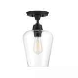 Octave 1-Light Semi-Flush Ceiling Light with Clear Glass (8" W x 14" H)