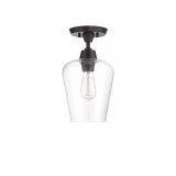 Octave 1-Light Semi-Flush Ceiling Light with Clear Glass (8" W x 14" H)