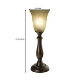 Rustic Lamp with Marbleized Alabaster Glass Shade