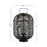 Kandella 26.7" Outdoor Woven Oval Asian LED Lantern
