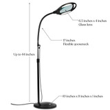 Lightview Pro LED Gooseneck Standing Magnifier Floor Lamp - (2.25x) 5 Diopter