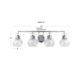 Shirley 4-Light Metal, Bubbled Glass Vanity Light