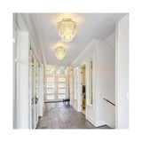 Mini Flush Mount Chandelier K9 Crystal Ceiling Light Fixtures