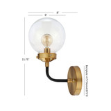 Caleb 1-Light Brass Wall Sconce