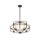 Kirkland 5-Light Pendant in English Bronze and Warm Brass
