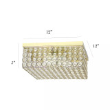 Elegant Designs Elipse Crystal 2 Light Square Ceiling Flush Mount