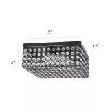 Elegant Designs Elipse Crystal 2 Light Square Ceiling Flush Mount