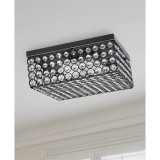 Elegant Designs Elipse Crystal 2 Light Square Ceiling Flush Mount
