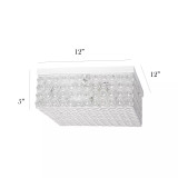 Elegant Designs Elipse Crystal 2 Light Square Ceiling Flush Mount