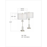 Metal and Crystal Table Lamps - Set of 2