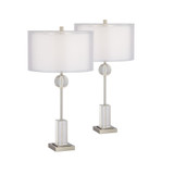 Metal and Crystal Table Lamps - Set of 2